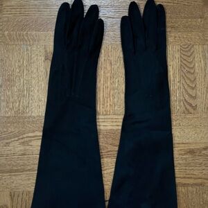 💎 Rare Vintage Italian Luxury G. & C. Squillace Napoli Black Suede Opera Gloves
